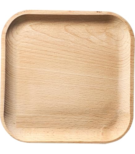 Amazon｜かのりゅう 木製 トレイ トレー お盆 約18×18cm Na